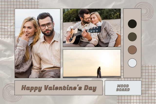 Lovely Congrats on Valentine's Day With Couple in Love Mood Board Šablona návrhu