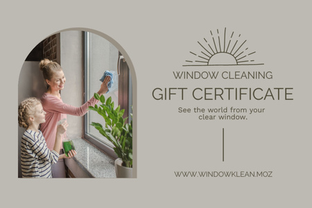 Designvorlage Gift Certificate Windows Cleaning Service für Gift Certificate