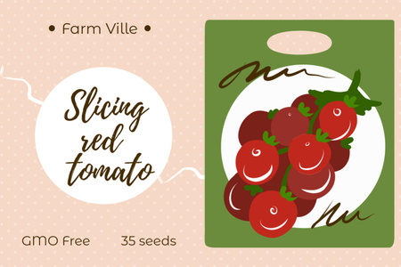 Ontwerpsjabloon van Label van Tomato Seeds Ad