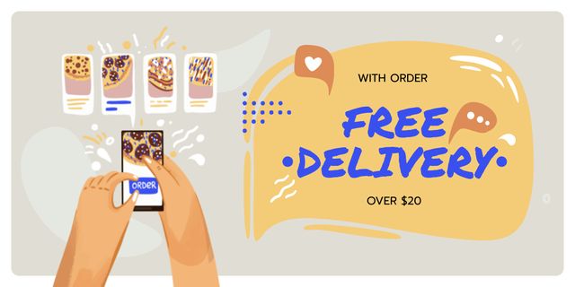 Pizza Delivery services deal Twitter – шаблон для дизайну