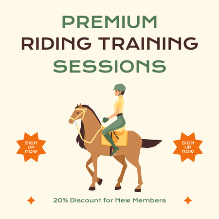 Premium Horse Riding Trainings With Discount Animated Post Design Template