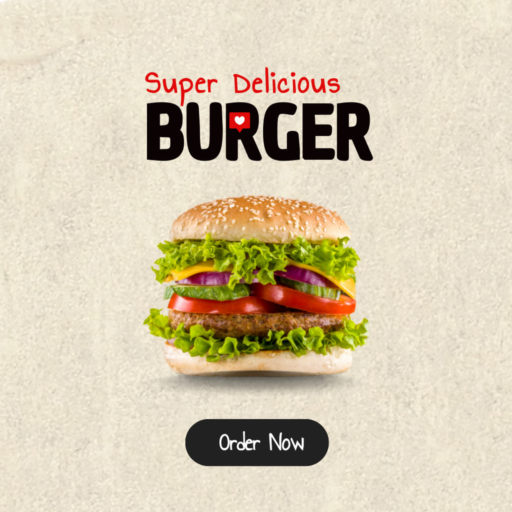 Delicious Burger Discount Offer Instagramデザインテンプレート