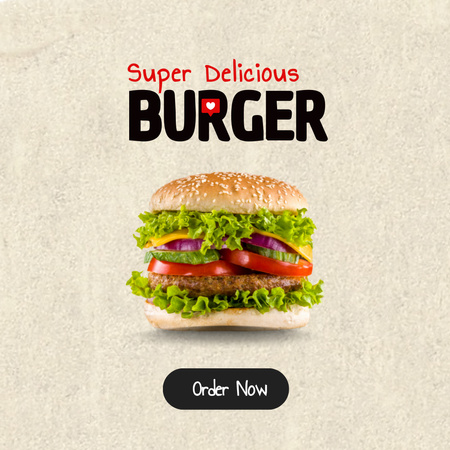 Delicious Burger Discount Offer Instagram Design Template