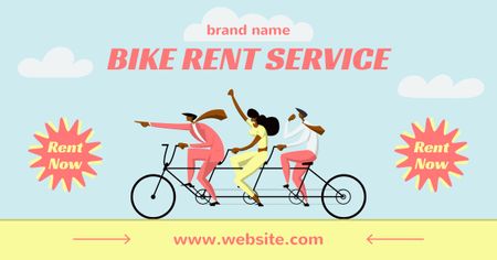 Designvorlage Fahrräder zum Mieten für aktiven Tourismus für Facebook AD