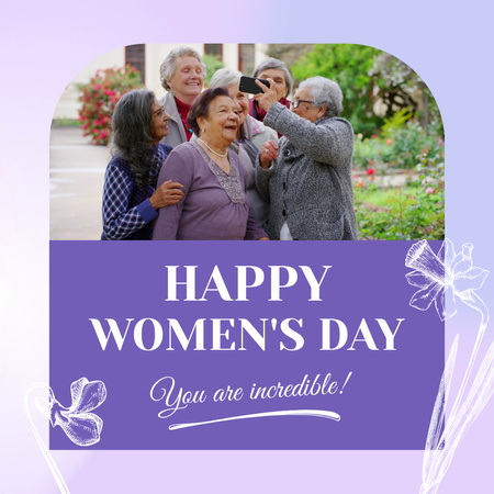 Women's Day Greeting With Phrase Animated Post Design Template