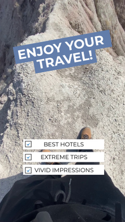 Utazási irodai szolgáltatások ajánlata hegyek tájával Instagram Video Story tervezősablon