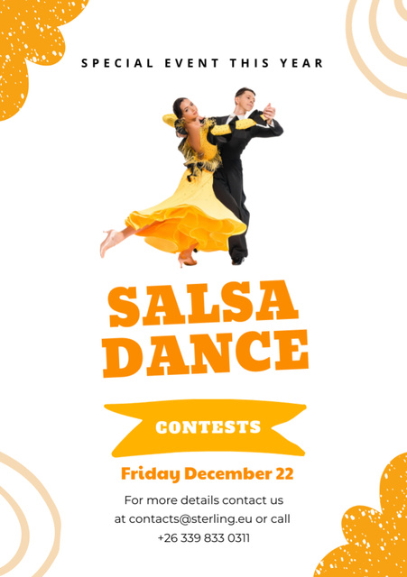 Template di design Salsa Dance Contests Announcement Flyer A7