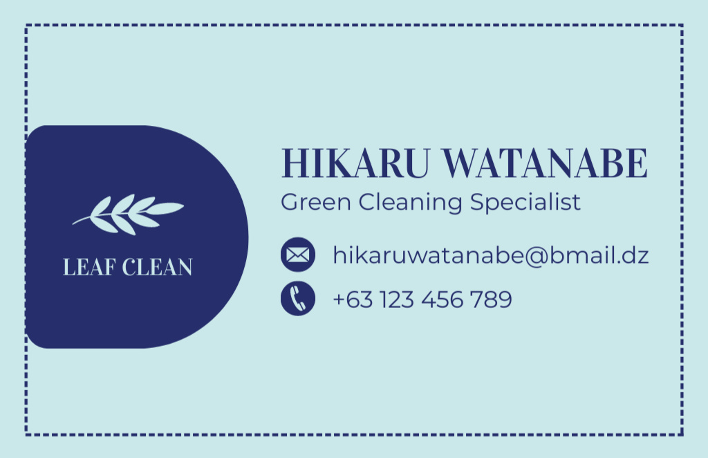 Green Cleaning Specialist Offer Business Card 85x55mm Design Template