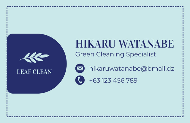 Green Cleaning Specialist Offer Business Card 85x55mm Πρότυπο σχεδίασης