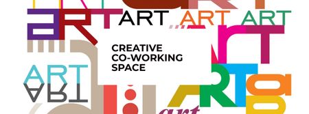 Creative Ad with Colorful Words Facebook cover Modelo de Design