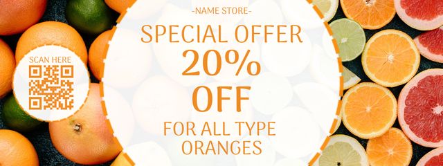 Colorful Oranges Special Offer In Grocery Coupon Tasarım Şablonu