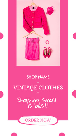 Vintage Clothing Store Ad Instagram Story Modelo de Design