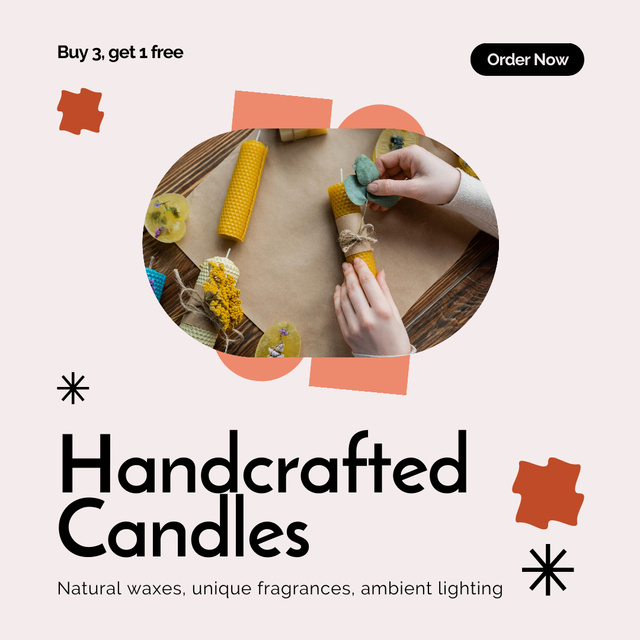 Designvorlage Handmade Candles with Decor Sale Offer für Instagram AD