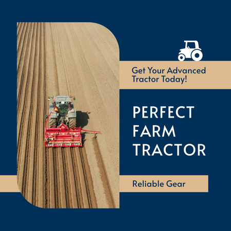 Reliable Tractor For Farming Offer Animated Post Design Template