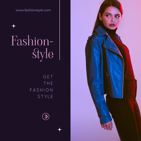 Advertising New Fashion Look Stylish Attractive Woman Instagram Design Template