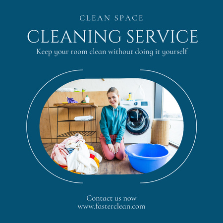 Oferta de serviços de limpeza rápida com slogan Instagram Modelo de Design