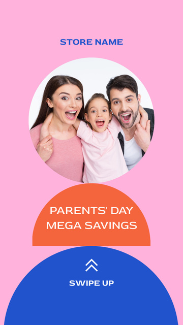 Designvorlage Parent's Day Mega Savings für Instagram Video Story