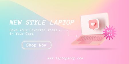 Ontwerpsjabloon van Twitter van Nieuwe stijl laptop te koop