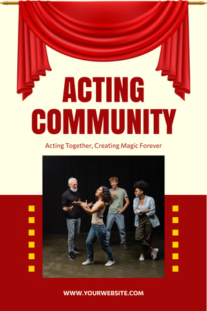 Platilla de diseño Invitation to Acting Community Pinterest