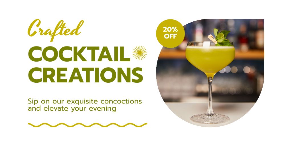 Modèle de visuel Craft Drinks at Discount at Cocktail Bar - Twitter