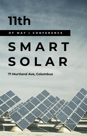 Solar Panels In Rows For Ecology Conference Invitation 4.6x7.2in Design Template