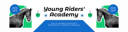 Discount on Training at Equestrian Academy for Young Students Twitter Design Template
