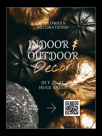 Plantilla de diseño de Shining Halloween Decor Discounts And Clearance Poster 36x48in 