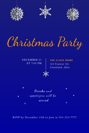 Christmas Party Announcement Invitation 6x9in Design Template