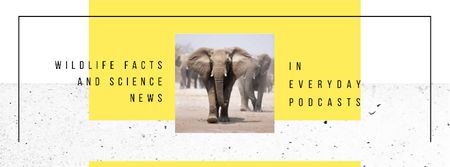 Elephants in Natural Habitat Facebook cover Modelo de Design