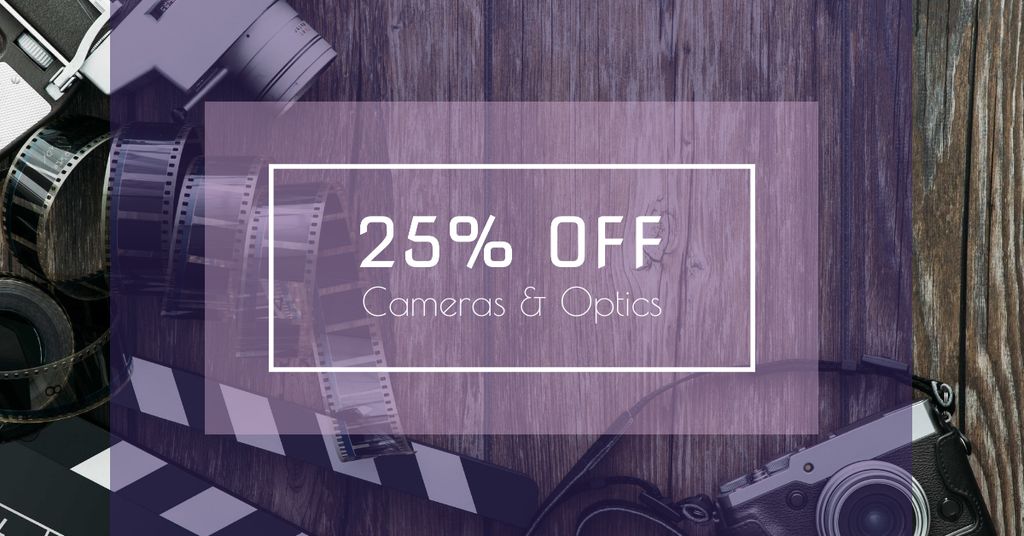 Cameras and Optics Sale Offer Facebook AD tervezősablon