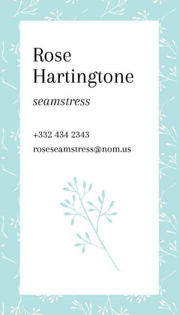 Seamstress Services Offer Business Card US Vertical Tasarım Şablonu