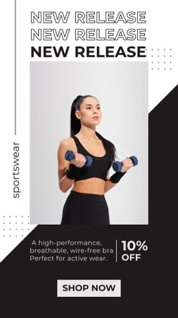 Designvorlage Beautiful Woman in Sportswear for Store Advertising für Instagram Story