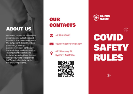Ontwerpsjabloon van Brochure van List of Safety Rules During Covid Pandemic