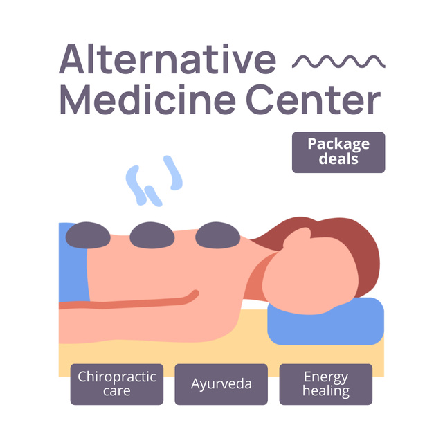 Alternative Medicine Center With Beneficial Package Deal Animated Post Modelo de Design