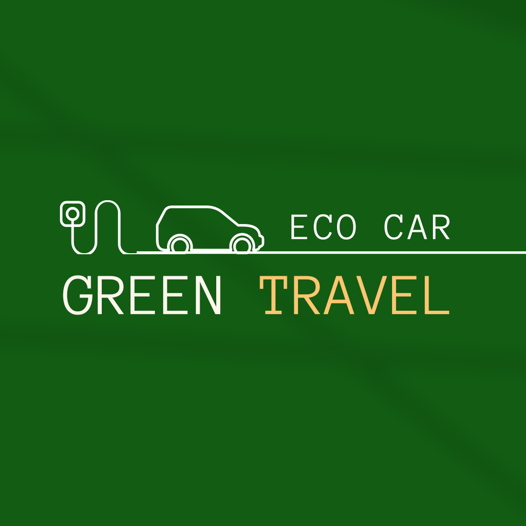 Designvorlage Green Eco Car Ad für Logo 1080x1080px
