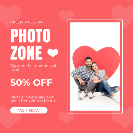 Template di design Zona fotografica di San Valentino a metà prezzo per gli innamorati Instagram AD
