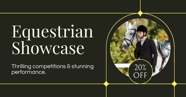 Szablon projektu Stunning Performance Equestrian Showcase with Discount Facebook AD