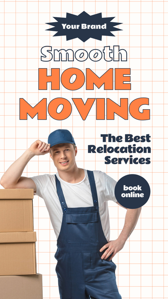 Services of Smooth Home Moving with Deliver near Boxes Instagram Story Design Template