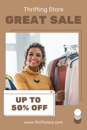 Pre-owned clothes store great sale brown Pinterest – шаблон для дизайну