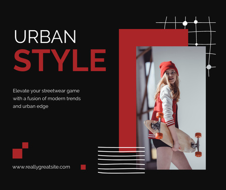 Designvorlage Damenbekleidung im urbanen Stil für Facebook