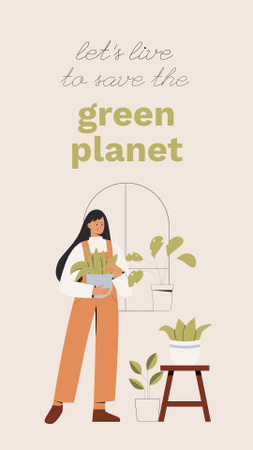 Motivação de estilo de vida ecológico Instagram Video Story Modelo de Design