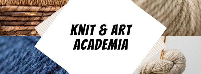 Knitting Lessons Wool Yarn Skeins Facebook cover Modelo de Design