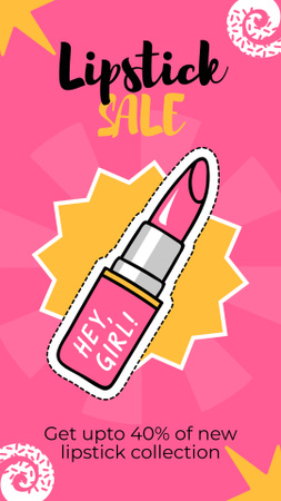 Platilla de diseño Pink Lipsticks Sale Instagram Story