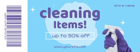 Designvorlage Cleaning Goods Sale Blue and Purple für Coupon
