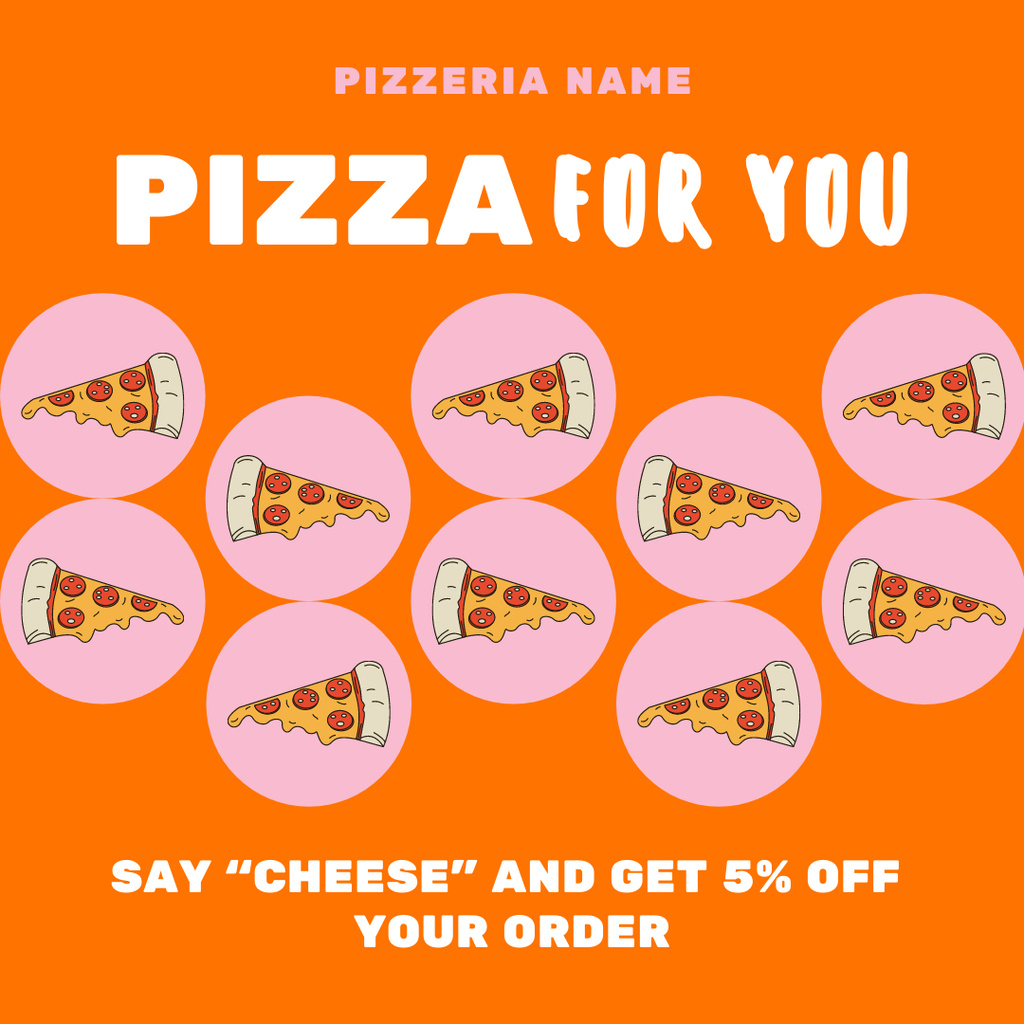 Slices of Delicious Italian Pizza Instagram Design Template