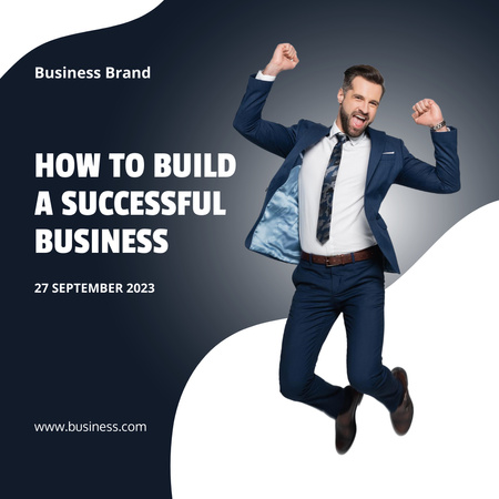 Business Courses Ad with Funny Man Instagram AD Tasarım Şablonu