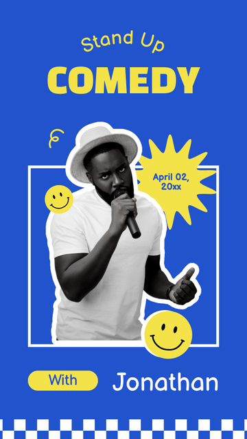 Modèle de visuel Announcement of Comical Stand-up Comedy Show with Performer - Instagram Story