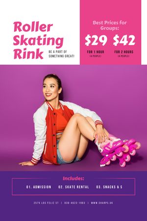 rollerskating rink tarjous tyttö luistimet Tumblr Design Template