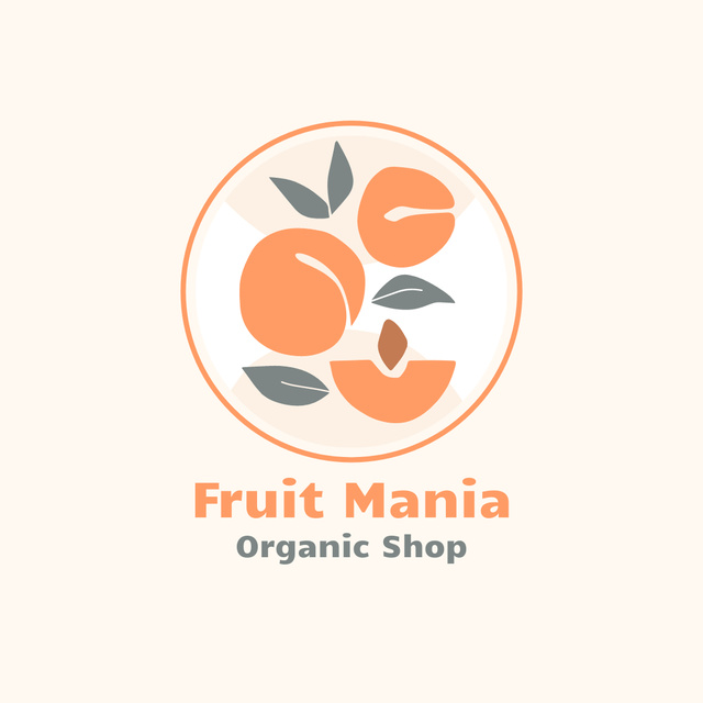 Fruit Organic Shop Ad Logo 1080x1080px – шаблон для дизайна