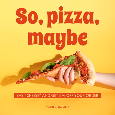 Sarı Pizza Teklifi Instagram Tasarım Şablonu